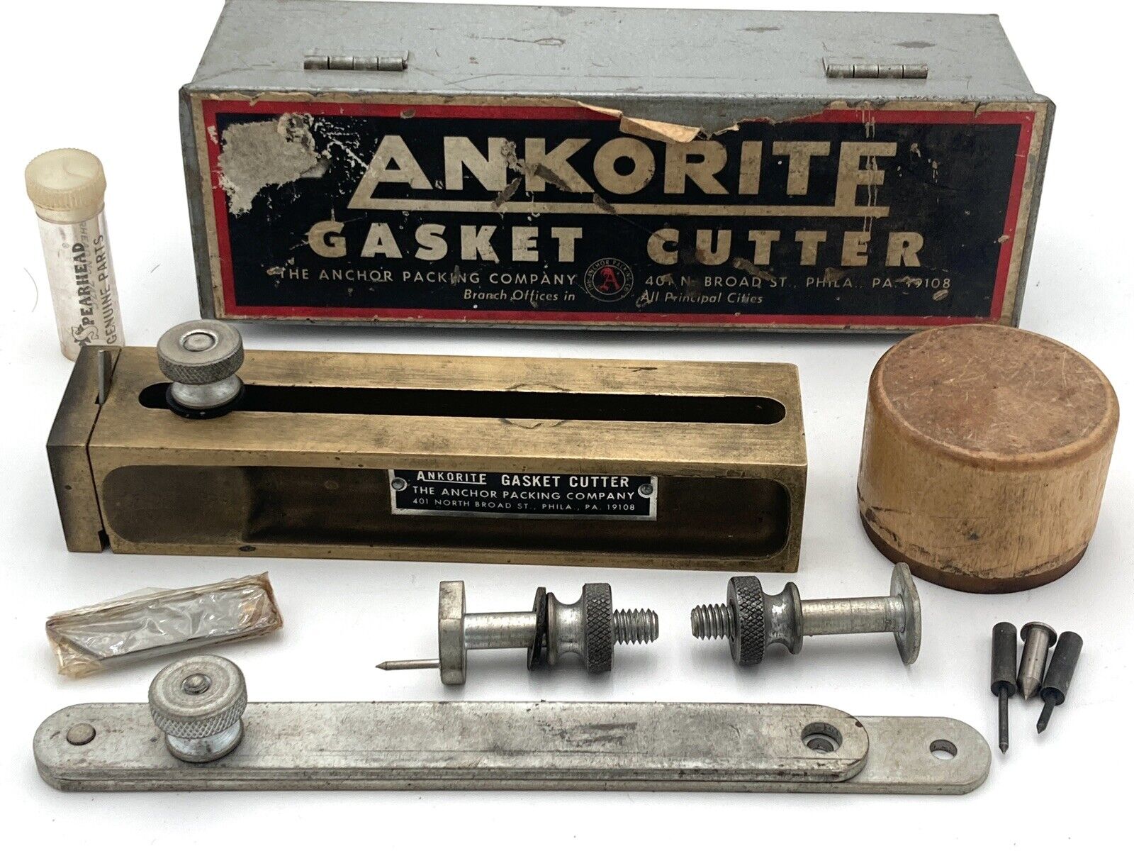 Vtg Ankorite Gasket Cutter Original Metal Box USA