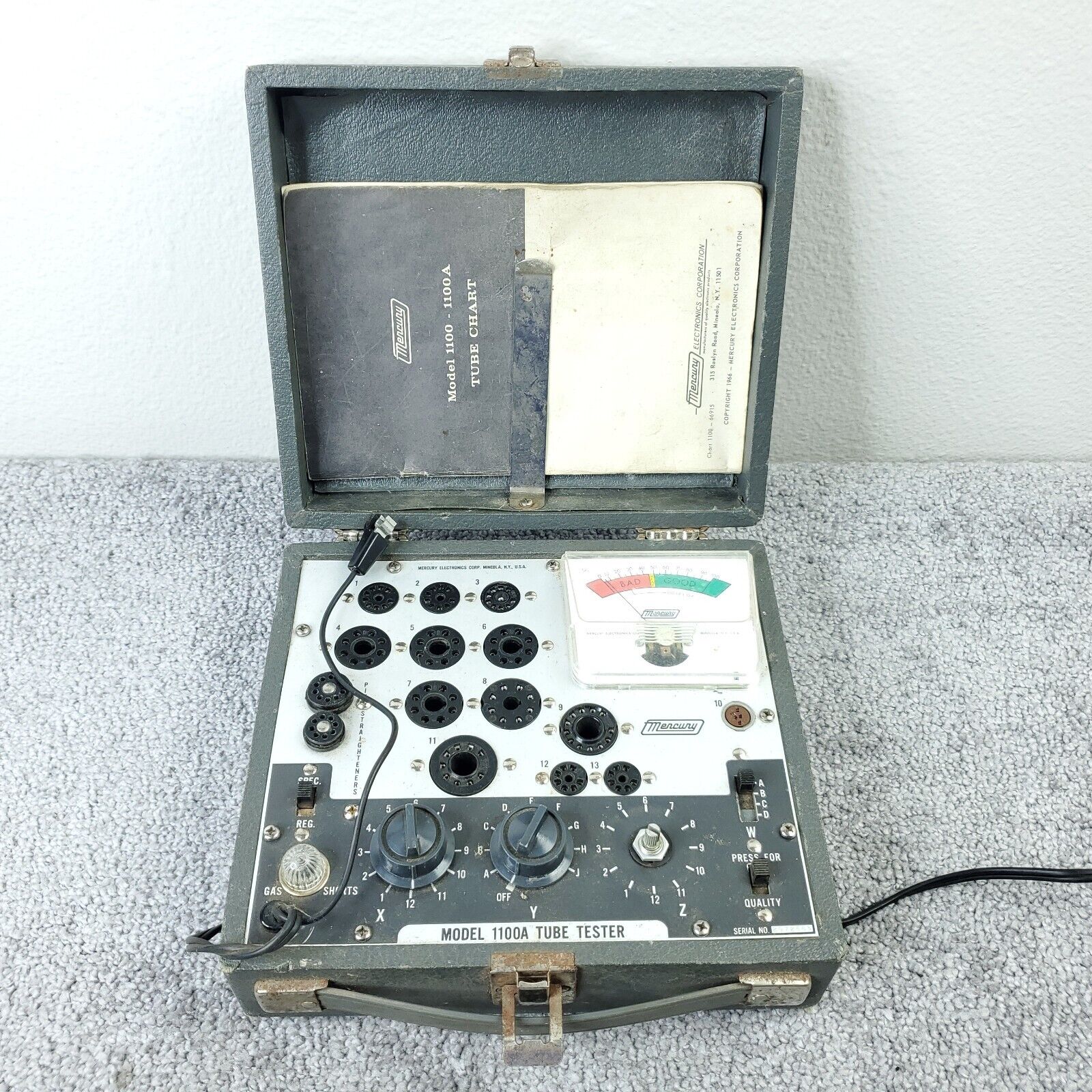 Mercury Model 1100A Vintage Portable Tube Tester Not Working