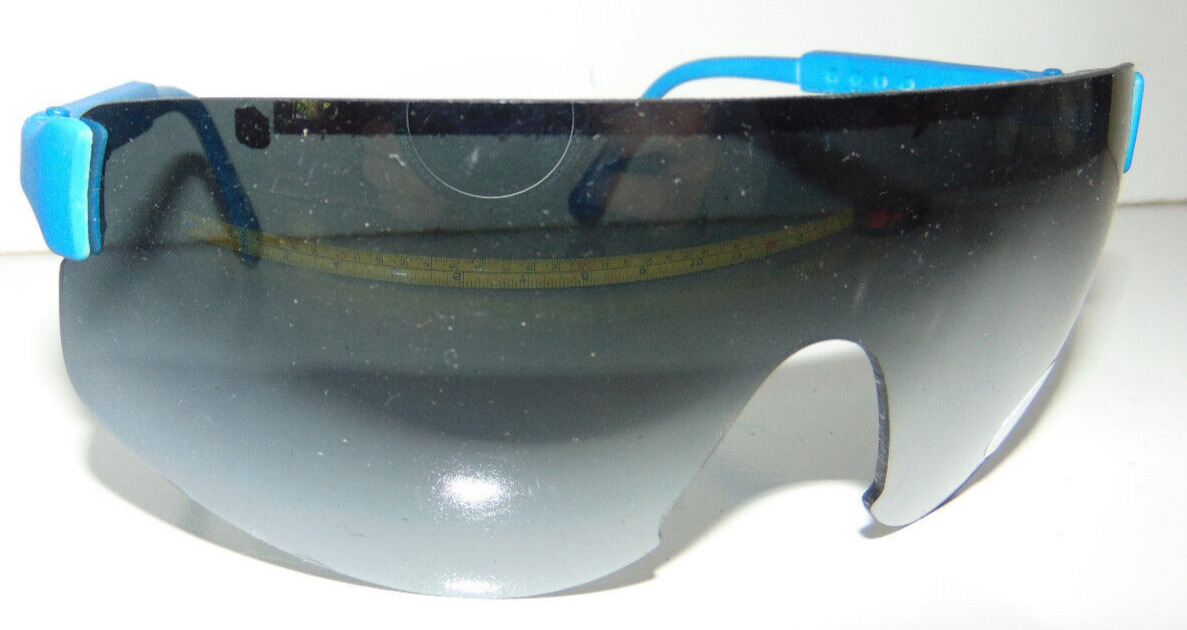 Vintage 1990\'s Sunglasses Blue/Black Ski Rimmed 90s Glasses LARGE Lens * RARE