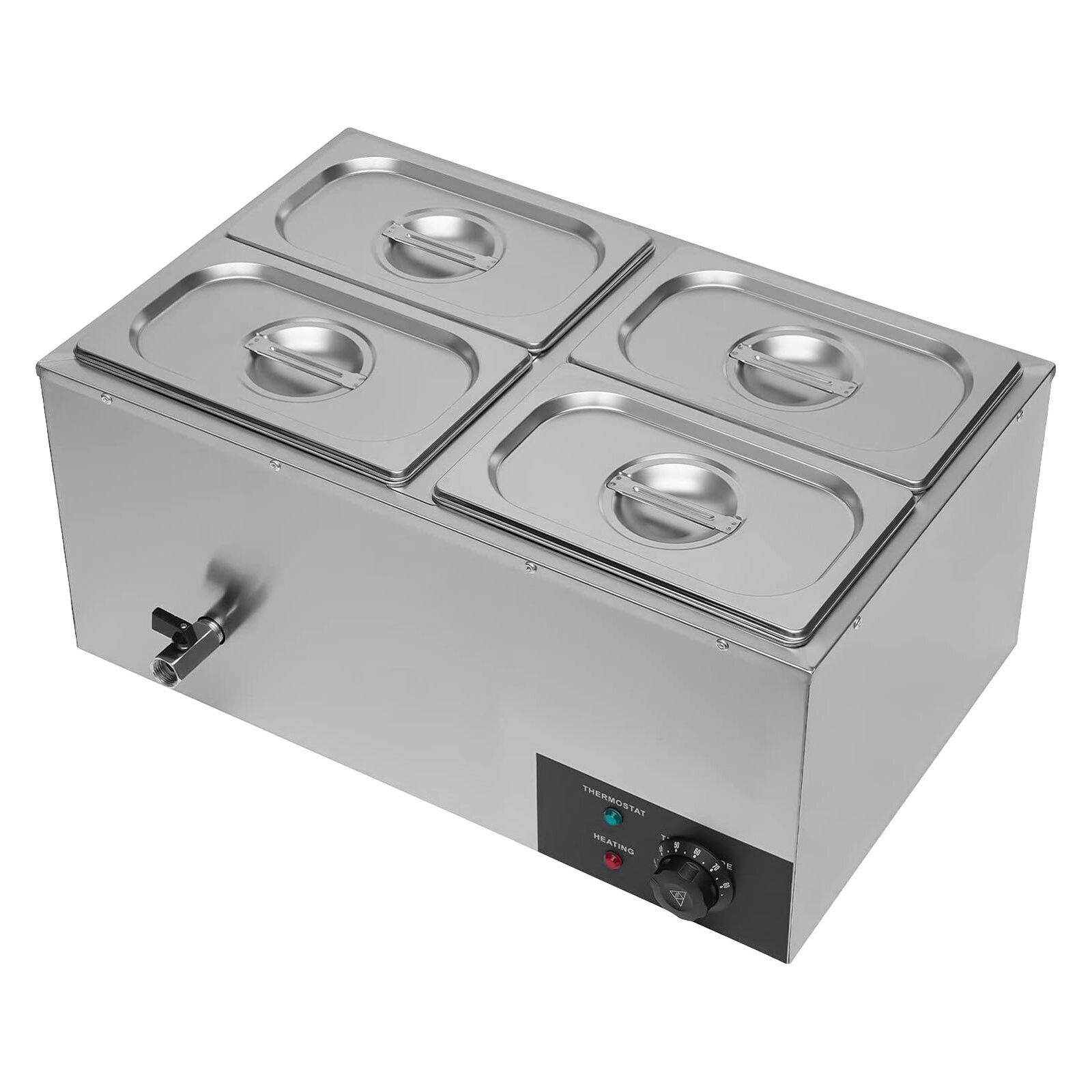 4 Pan Food Warmer Buffet Server Hot Plate 18L Tray Adjustable Temperature