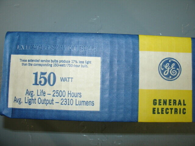 Vintage GE 150A23/99 150W 120/130V FROST A23 E26 Incandescent bulbs