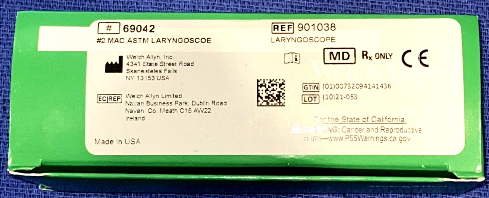 Welch Allyn Standard (bulb) MAC 2 Laryngoscope Blade #69042 New in OEM Box