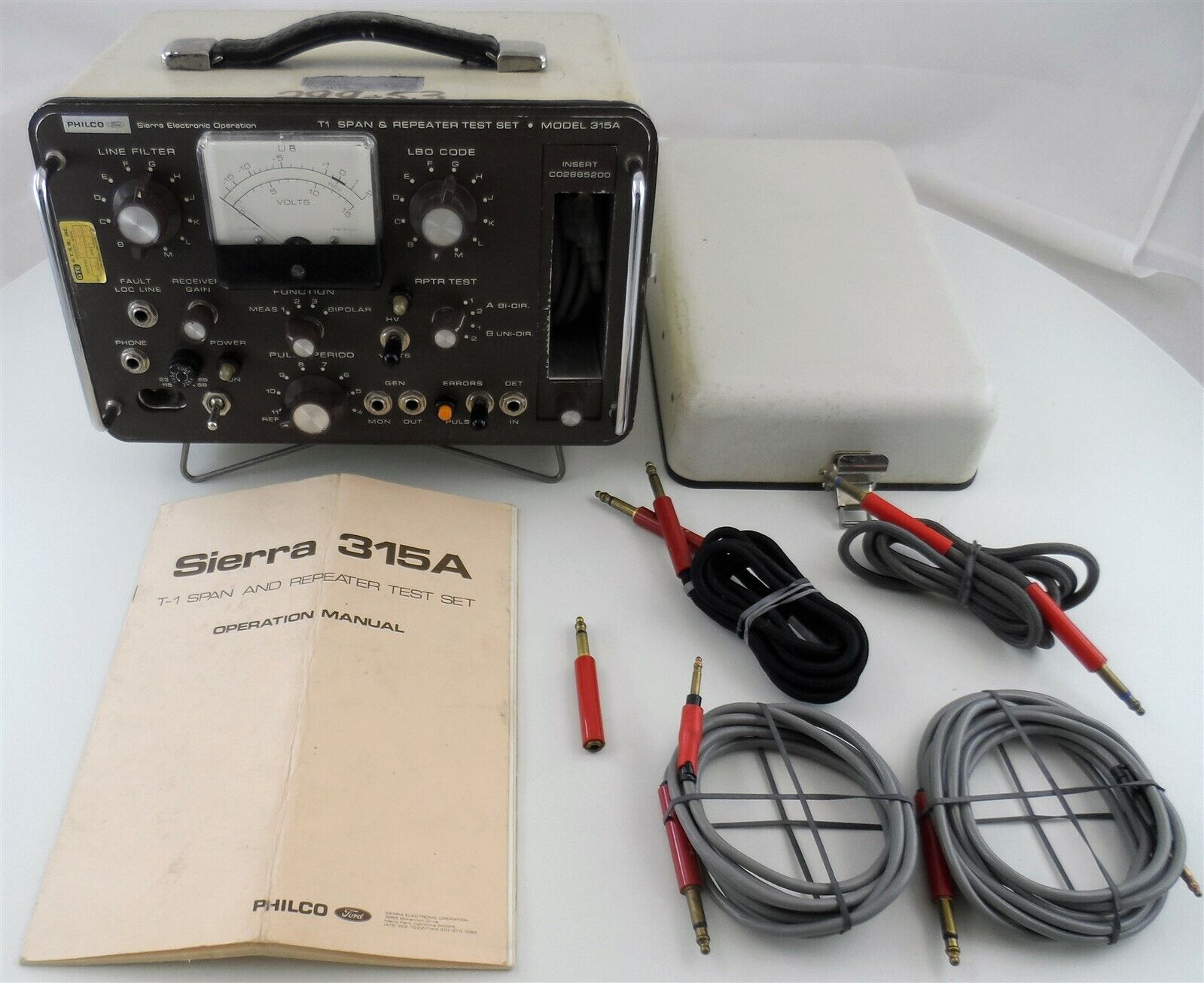 Philco-Ford Vintage Sierra 315A T1 Span and Repeater Test Set with Cables/Manual