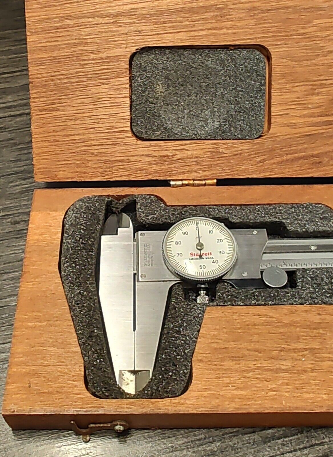 Vintage Starrett  120-12 Dial Caliper with Original Wood Case