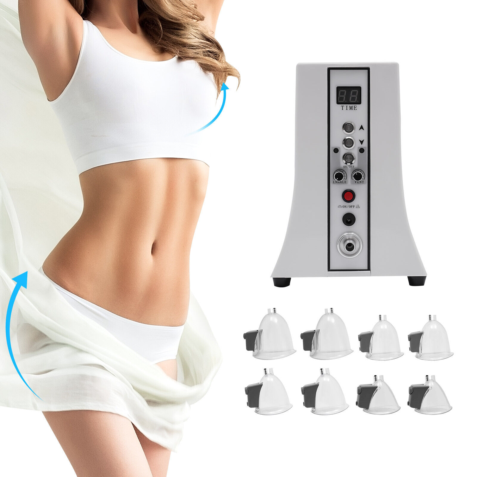 Vacuum Machine 29 Cups Suction Pump Breast Enlargement Body Slimming Massage