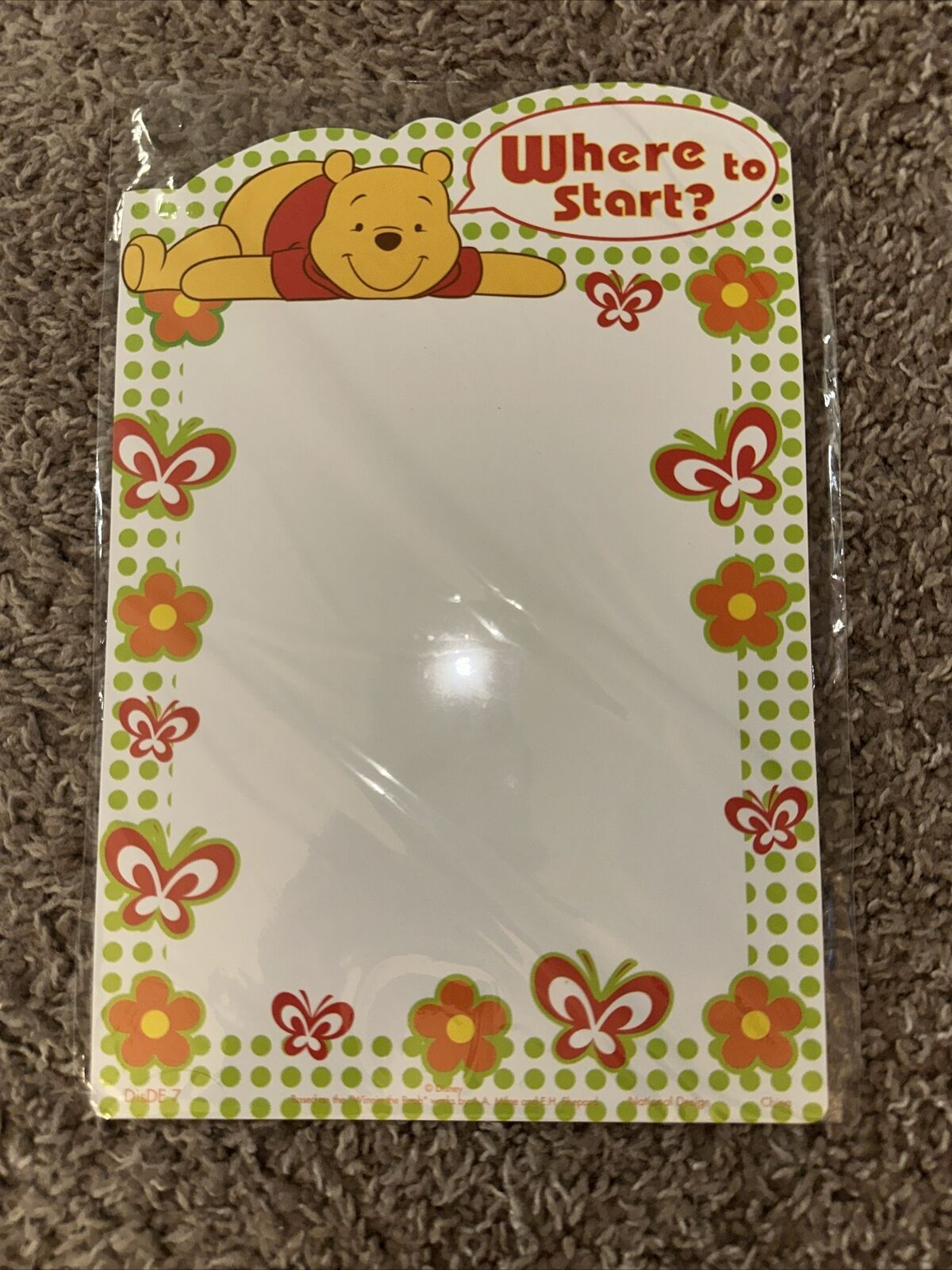 Vintage Disney Small Dry Erase Board 11”x7” Pooh