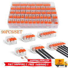 90Pcs 221-412 Lever Nut Compact Splicing Wire Connectors - 2/3/5 Conductor Set picture