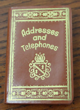 Vintage 1950s Miniature Vinyl Address Brown Book w/ Alphabetical Tabs - Japan picture