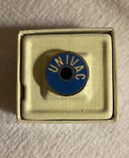 Vintage UNIVAC Mainframe computer systems TIE TACK. Blue enamel and silver metal picture