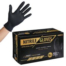 Heavy Duty Black Industrial Nitrile Gloves with Raised Diamond Texture, 9-mil picture