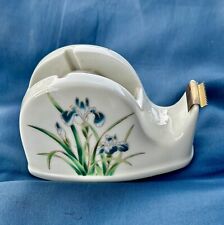 Vintage Takahashi San Francisco Ceramic Porcelain Tape Dispenser Iris Flowers picture