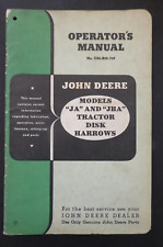 VTG John Deere Models JA JBA Tractor Disk Harrows Operators Manual picture