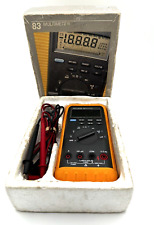 Fluke 83 Digital Multimeter with leads Original Box and Manual -Vintage picture