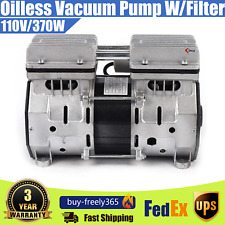 Oilless Vacuum Pump | Industrial Oil-Free Piston Vacuum Pump W/Filter BEST SELL picture
