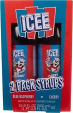 ICEE Syrups 2 Pack Blue Raspberry & Cherry 16.9 oz Each Sealed picture