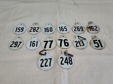 Lot Of 14 Vintage Metal Livestock Ear Tags D7 picture
