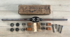 Vintage ARMSTRONG TOOLS Bridgeport CT. 1  1/2 Pipe Threader Die Set Box + Wrench picture