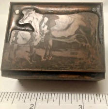 Vintage Letter Press Printing Block   COW AND CALF picture