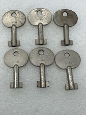 Vintage Double Bit Open Barrel Skeleton Key Blank Uncut 0479B Lock Key Lot of 6 picture