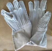 5 PAIRS OF BARBED RAZOR WIRE HANDLER MILITARY GLOVES LEATHER CATTLE-HIDE WOW picture