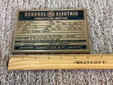Vintage General Electric induction motor nameplates 6” x 4” picture