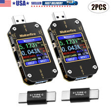 2Pcs Type-C USB Digital Meter Tester Multimeter Current Voltage Power Monitor picture