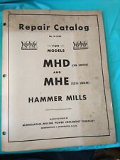 Minneapolis Moline  MHD & MHE model Hammer Mill Catalog #R-1065 Vintage Original picture