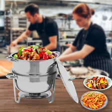 Round Chafing Dish W/Lid 14.2Qt Buffet Server Chafer Food Warmer Stainless Steel picture