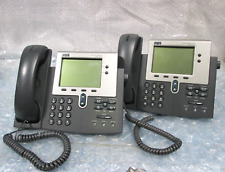 LOT OF 2-Cisco CP-7940G Unified VoIP Phone w/Speakerphone & Handset. picture