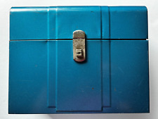 Vintage File Tool Storage Metal Box Retro Blue Climax Hamilton Style No Key picture
