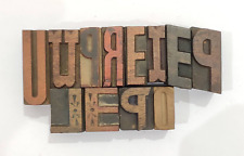 Vintage Letterpress 12 Mix Letters Wood Type Printers Block Collection #RAB-241 picture